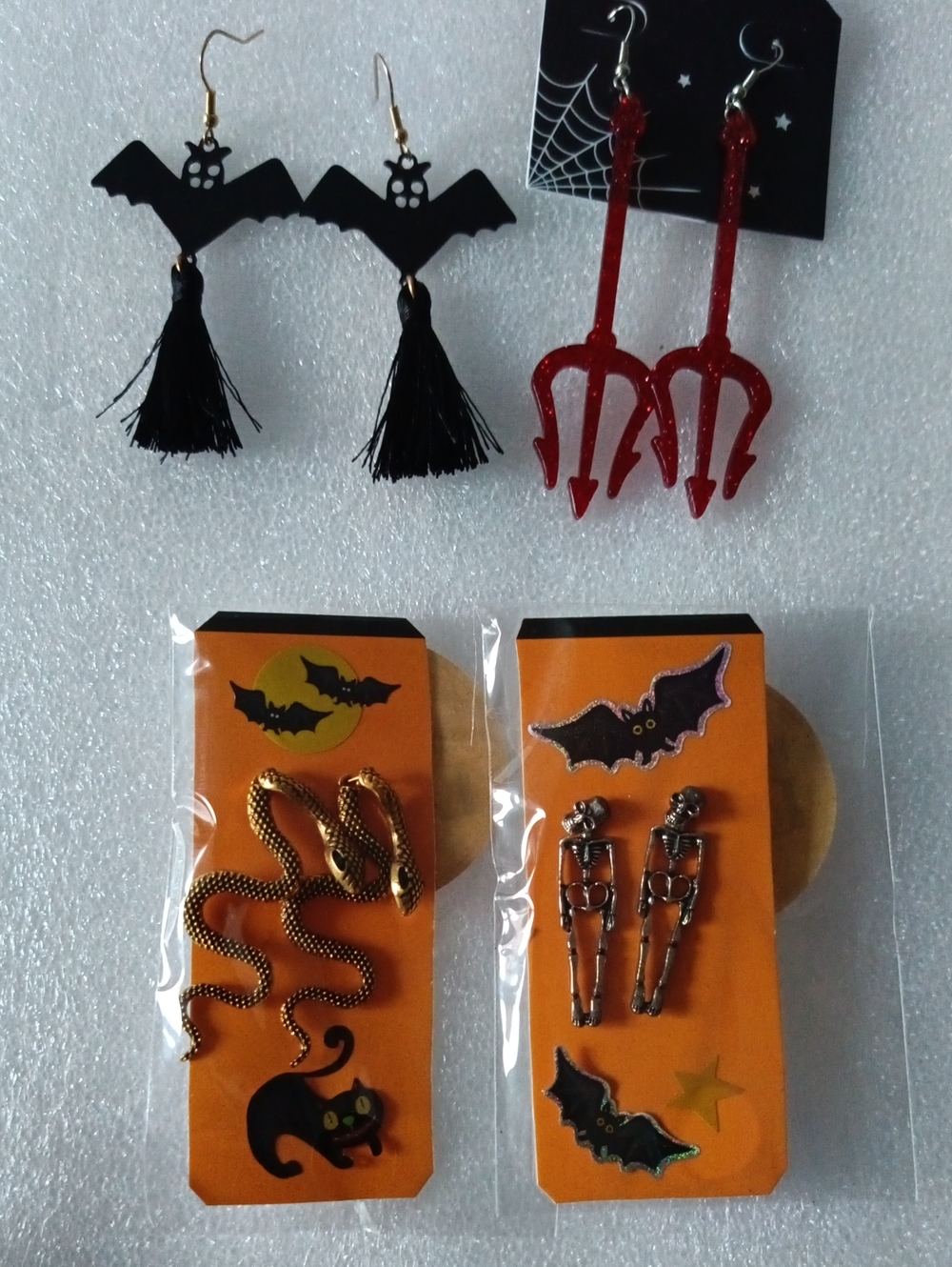 Halloween Costume Earings, Skull Hair Clips Skull Bracelet, Hair Accessories